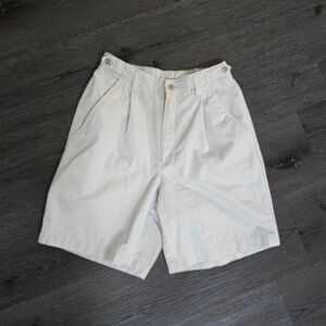 Vintage 90s Savane Classic Preppy Beige Cotton Bermuda Shorts Womens size 4